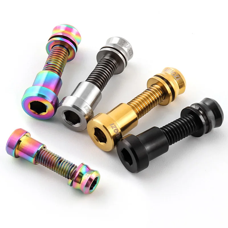 MUQZI Titanium Bolt M5x17mm M5x19mm Bicycle Nut Titanium Alloy Stems Bolts MTB Road BMX Folding Bike Screw Accessories