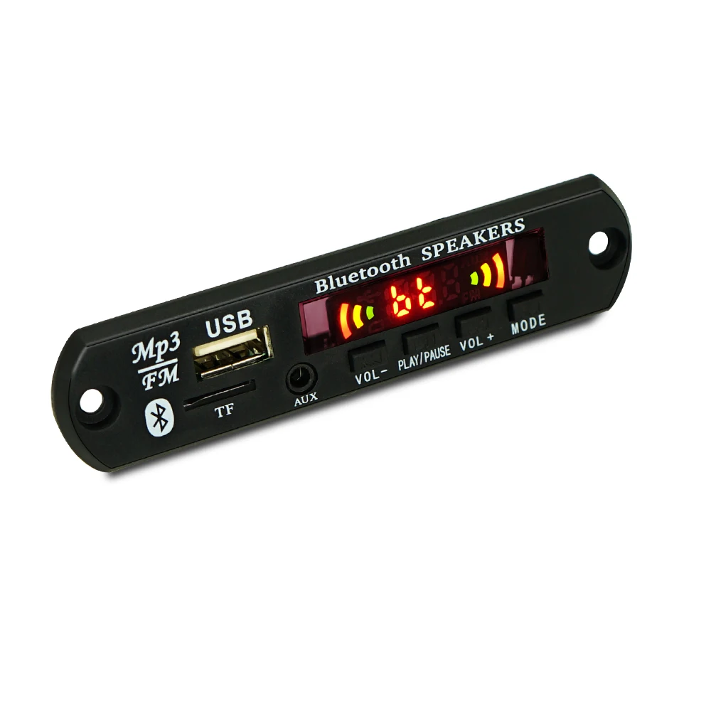 12V Wireless Bluetooth 5.0 MP3 Decoder Board Car Audio USB TF FM Radio Module Color Screen MP3 Player with Remote Control