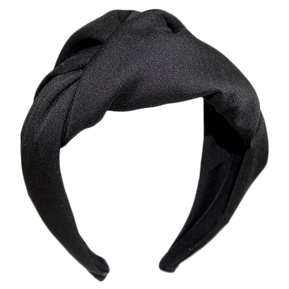 

Wide Knotted Headband, Turban Hairband Cross Turban Hairhoop for Yoga or Daily Wear ( Black )