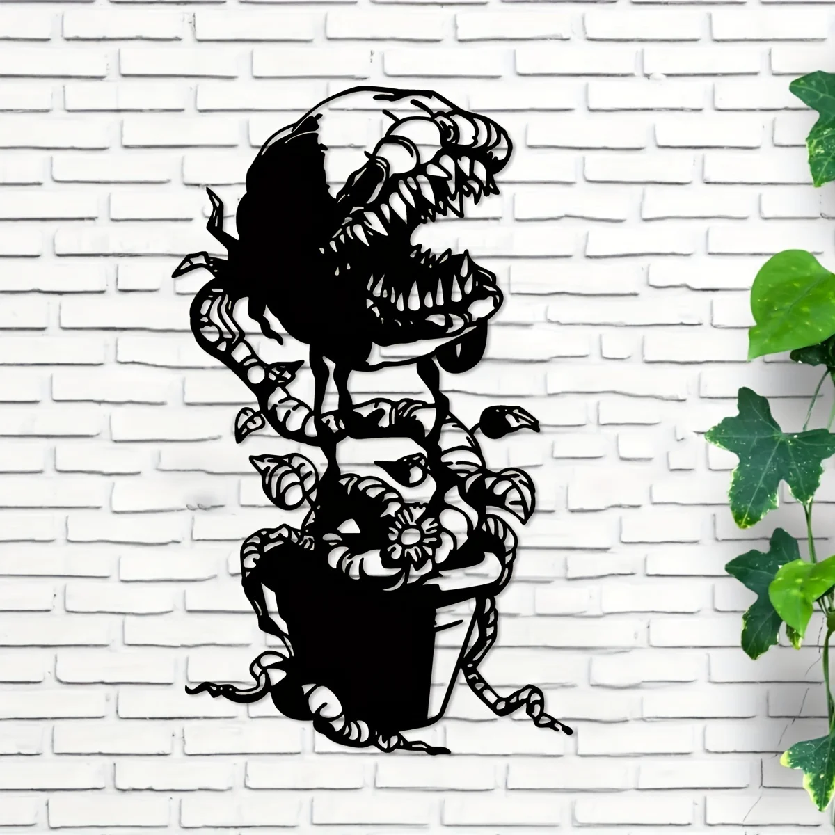 

Creative Cannibal Flower Iron Crafts, Indoor Decoration, Great For Living Room Bedroom, Outdoor Wall Decor,11.81*7.08inch Gift