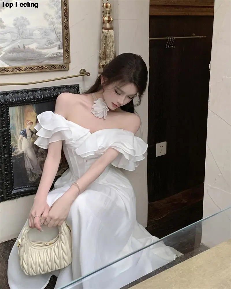 Summer New Floral Midi Dresses for Women Elegant Casual Birthday Party Dress Vintage Chic A-Line Prom Robe Wedding Vestido Mujer