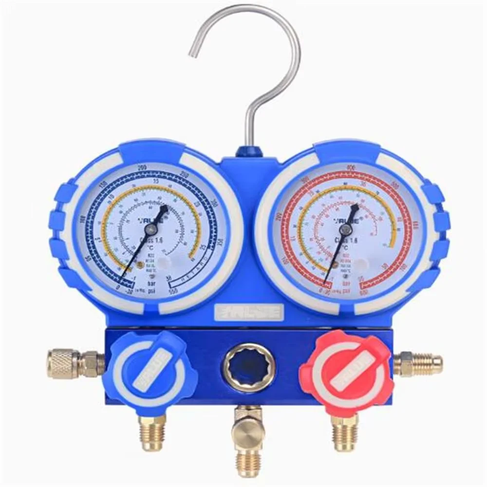 1set Accurate Anti-collision VMG-2-R410A-B Air Conditioning Dual Gauge Refrigerant Pressure Gauge (Tire Dismantling Machine)