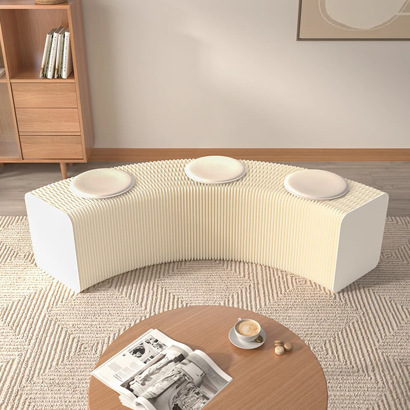 Paper Shoes Replacement Seat Stool Folding Retractable Stool Creative Multi-Functional Bedside Organ Bench Home Furniture
