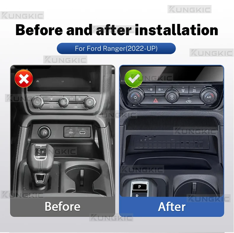 Für Ford Ranger T9 2022 2023 2024 2025 Auto-Aufbewahrungsbox Mittelkonsole Aufbewahrungsbehälter Auto-Innenausstattung Zubehör – Detail 3