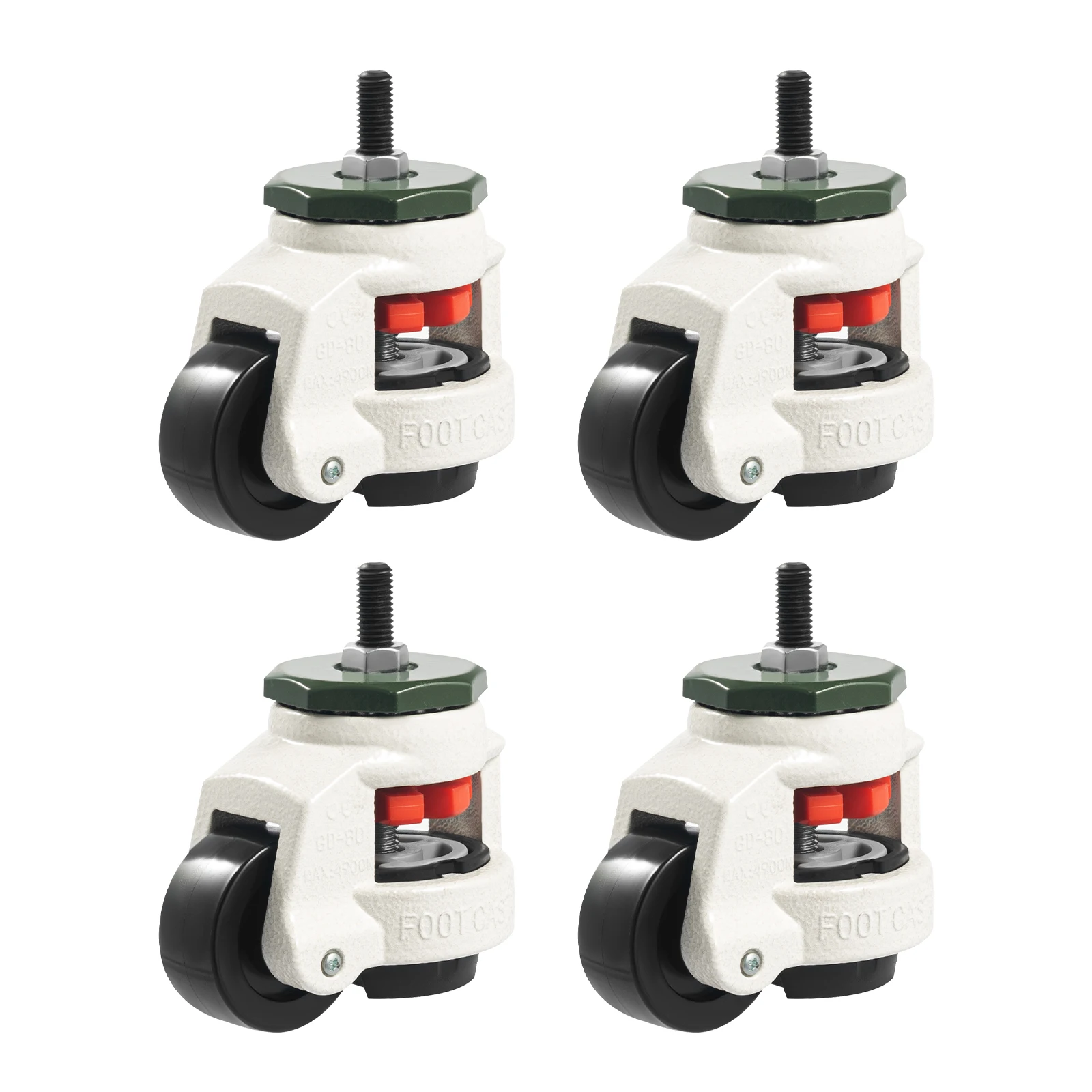 4PCS Caster Castor Wheels Industrial Heavy Duty Leveling Adjustable Wheels Nylon Wheel GD-60S/80S