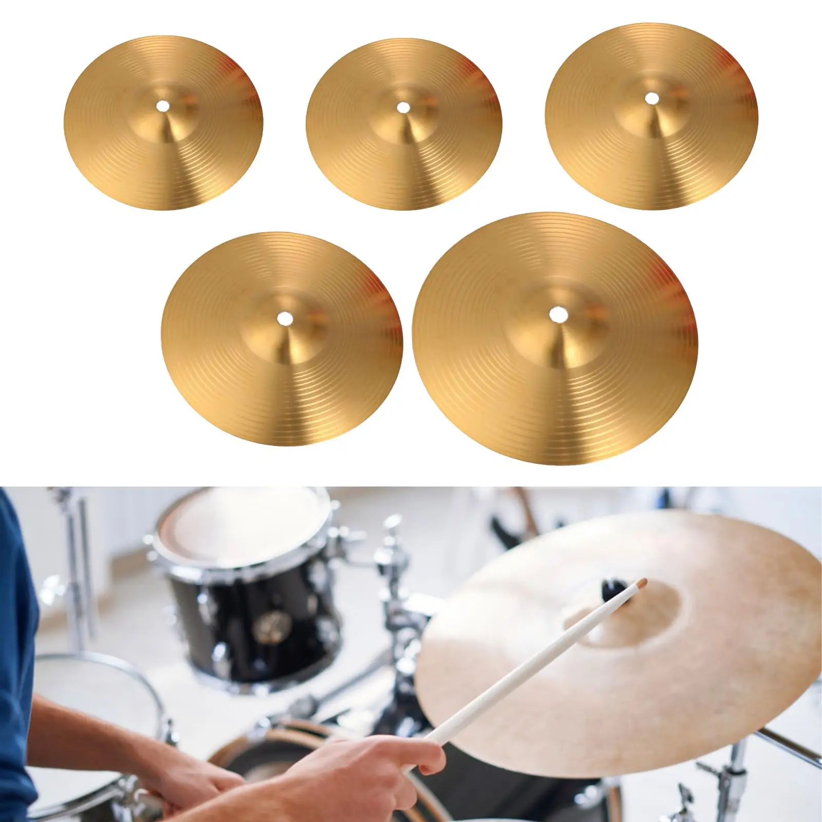 Cymbales Crash Professionnelles - Paire De 14", 16" Ou 20" - Alliage Durable - Pour Batterie, Fanfare, Entraînement