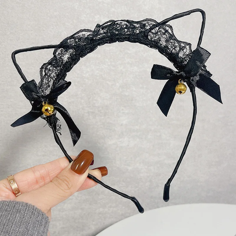 wide headbands for short hair Cute Cat Ears Headband Female Bell Headwear Fox Ears Cosplay Hairpin Party Prom Maid Hair Accessories Masquerade Anime Hair Hoop hair barrettes for adults Hair Accessories