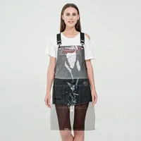 New Fashion Pink Transparent PVC Kitchen Apron Restaurant TPU Thick Hairdresser Cafe Waterproof Nail Salon Apron 2