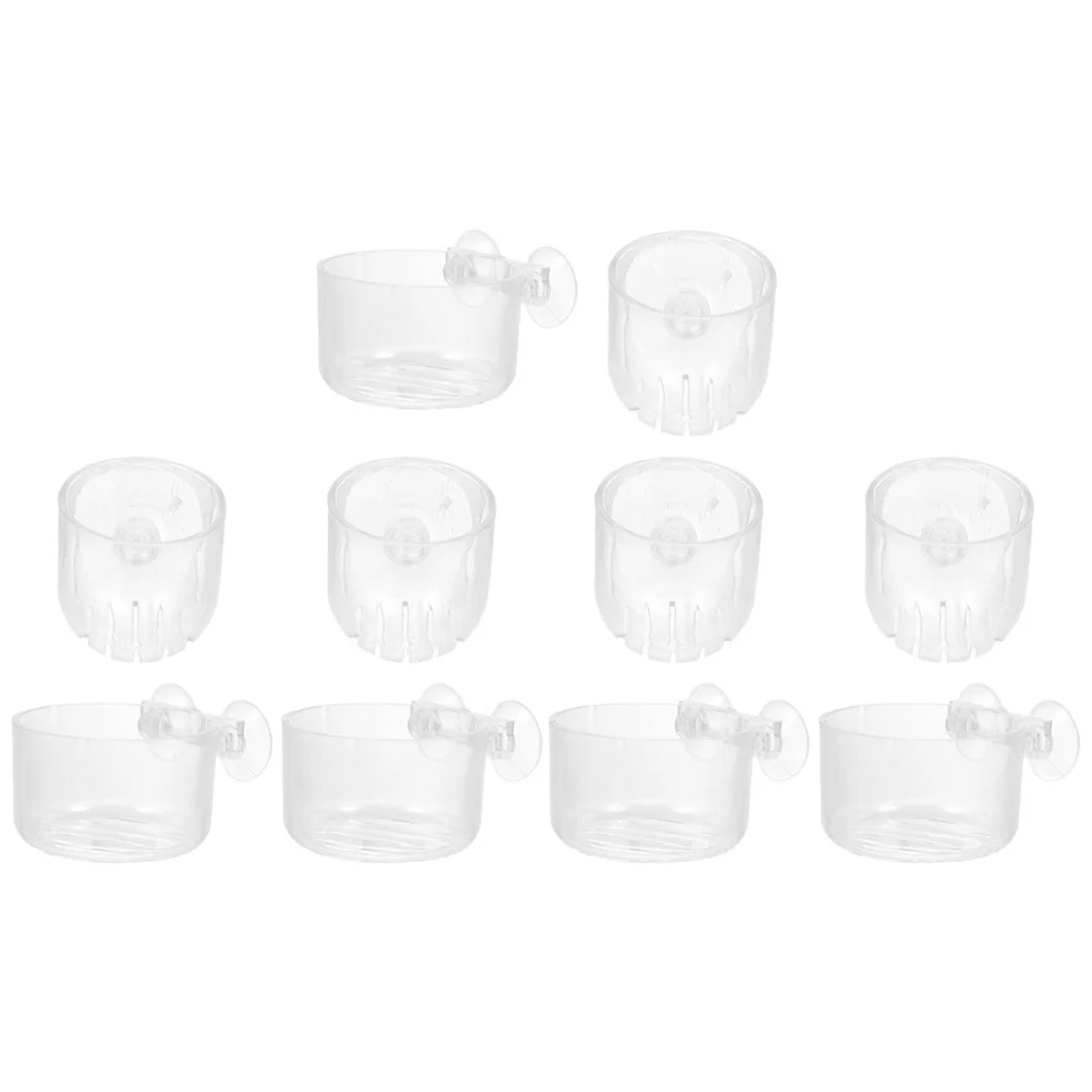 

10 Pcs Aquatic Plant Cup Aquarium Planter Floating Tool Plant Supplies Acrylic Feeder Bloodworm Feeders