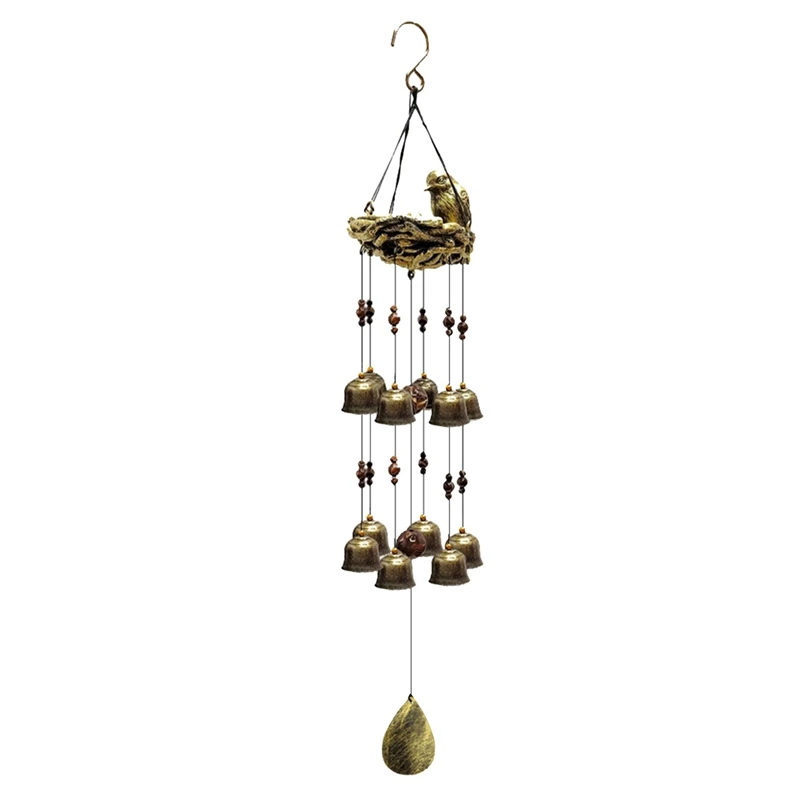 

Bird Wind Chime Bell Chime For Balcony Garden Window Decoration Durable Easy Install