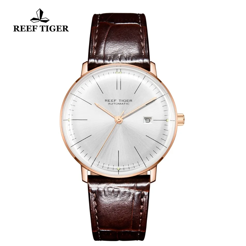 Reef Tiger/rt Top Band Luxury Dress Watch For Men Self Automatic Business Mechanical WristWatch Curved Sapphire Crystal Date