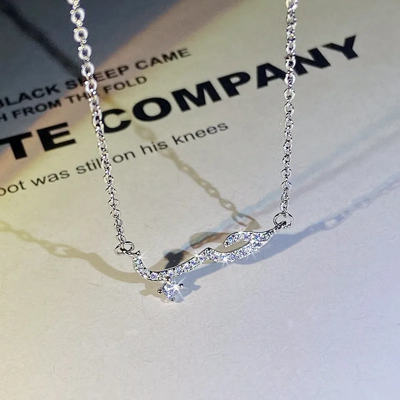 NEW Trend Diamond Muslim Arabic Crystal Letter Chain Pendant Necklace For Women Anniversary Engagement Jewelry