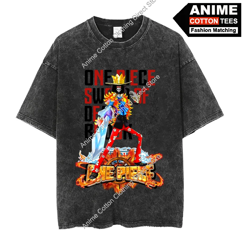 

One Piece BROOK T Shirt Anime Print Clothes y2k Harajuku Hip Hop Casual Unisex Streetwear T-shirt Vintage Cotton Oversized Tees