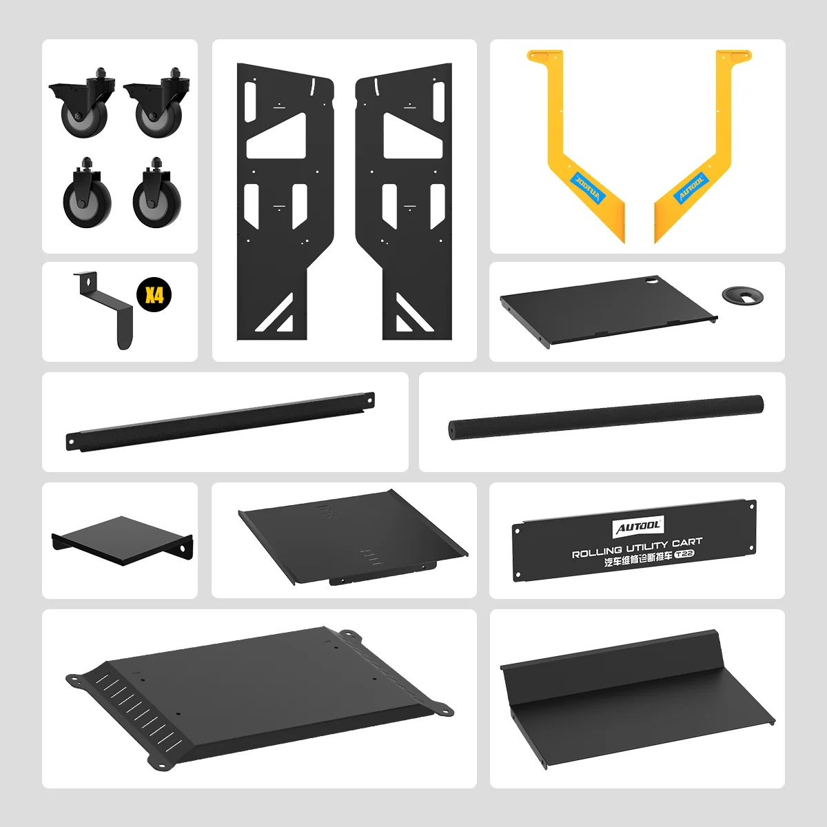 AUTOOL Carrello portautensili a livello T22 Capacità 661 libbre Carrello multiuso per carichi pesanti Carrello portautensili per servizi automobilistici per officina riparazioni auto - immagine 6