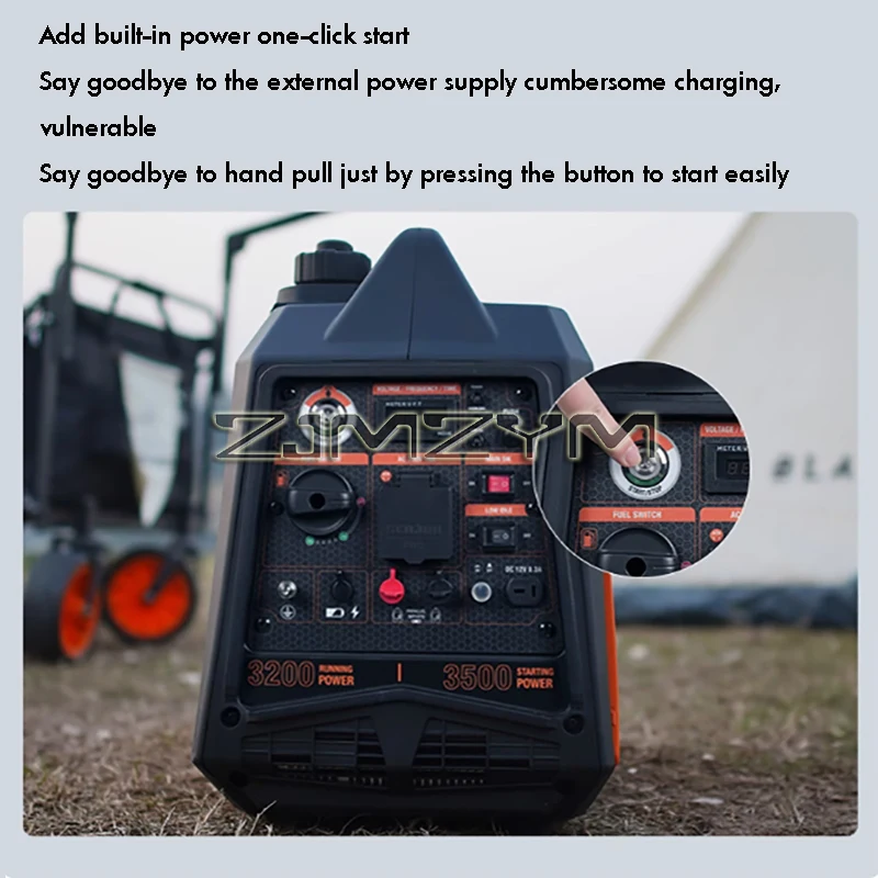 3500W Small Remote Start Generator 220V Portable Quiet Frequency Conversion Generator For Home And Outdoor Camping Charging
