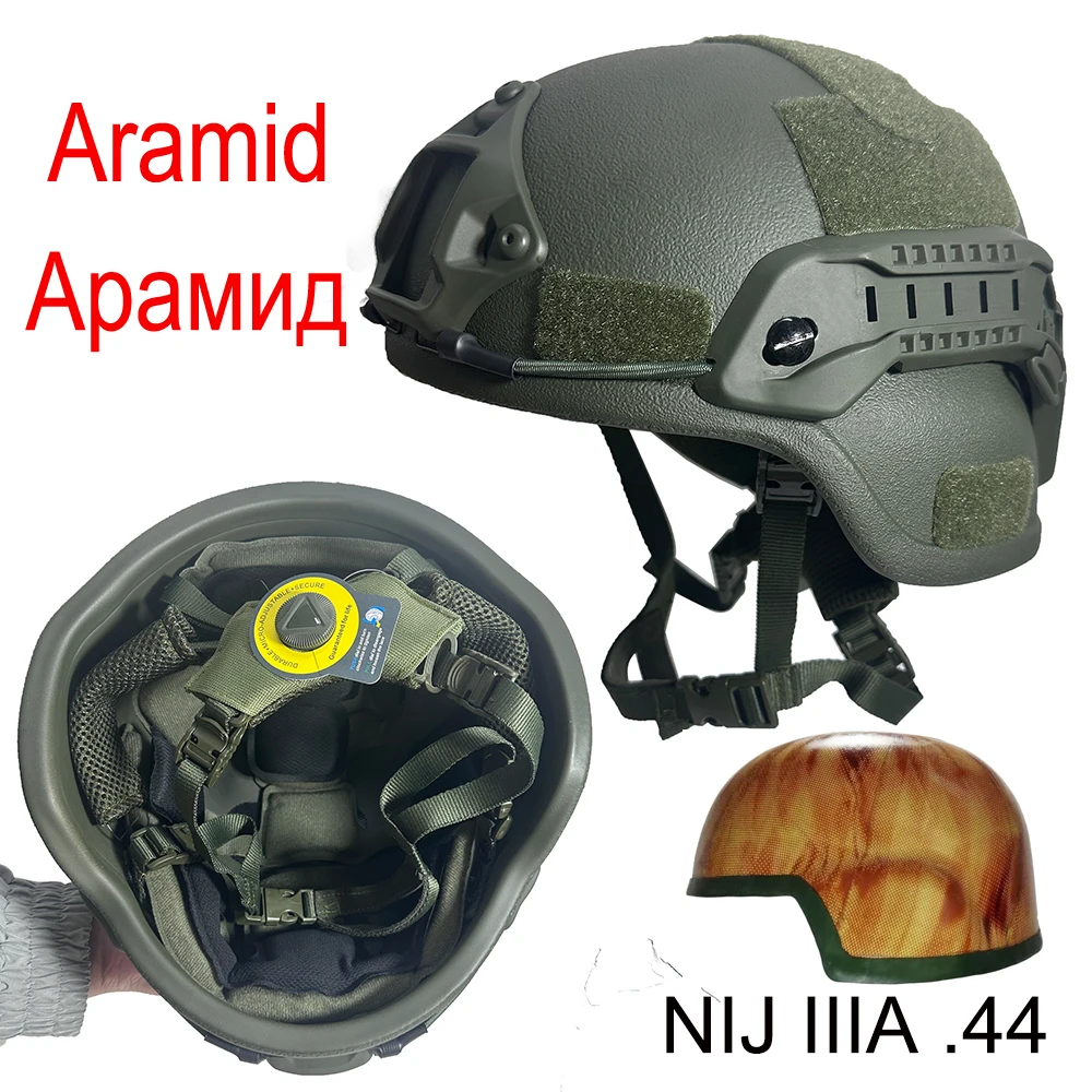 LPRED High Cut Capacete Balístico, Capacete Do Exército À Prova De Balas, Engrossar RÁPIDO, 100% Aramida, Nível IIIA .44