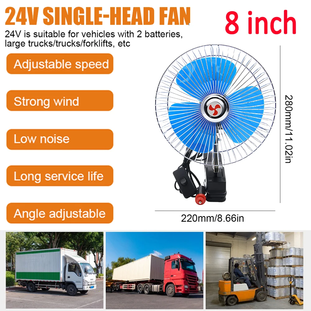 Ventola Per Auto 12V Riloer - Oscillante Con Ventosa, Perfetta Per Camion E Campeggio