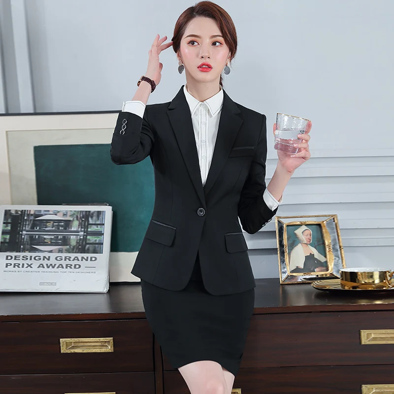 Fashion Professional Women's autumn and winter new long-sleeved suit unique temperament to make you unique