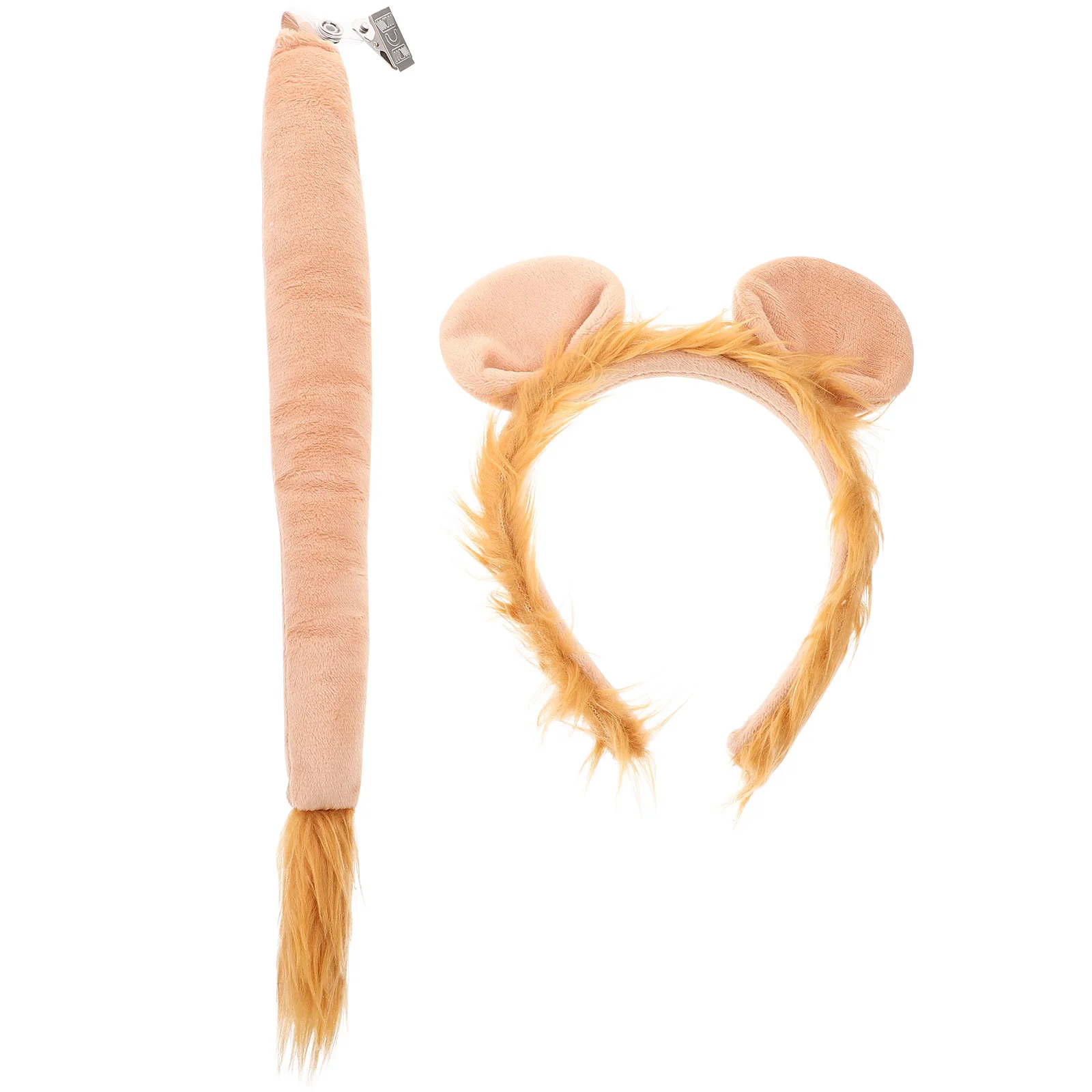 

1 set of Animal Ear Hairband Lion Tail Exquisite Animal Costume Party Decors