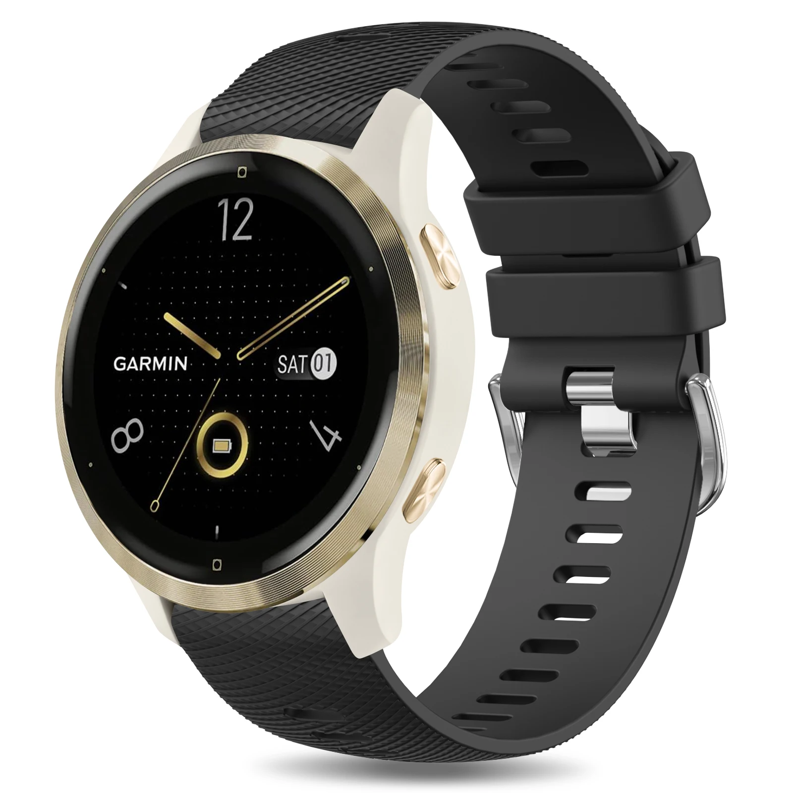 Elegant 18mm Silicone Watch Strap