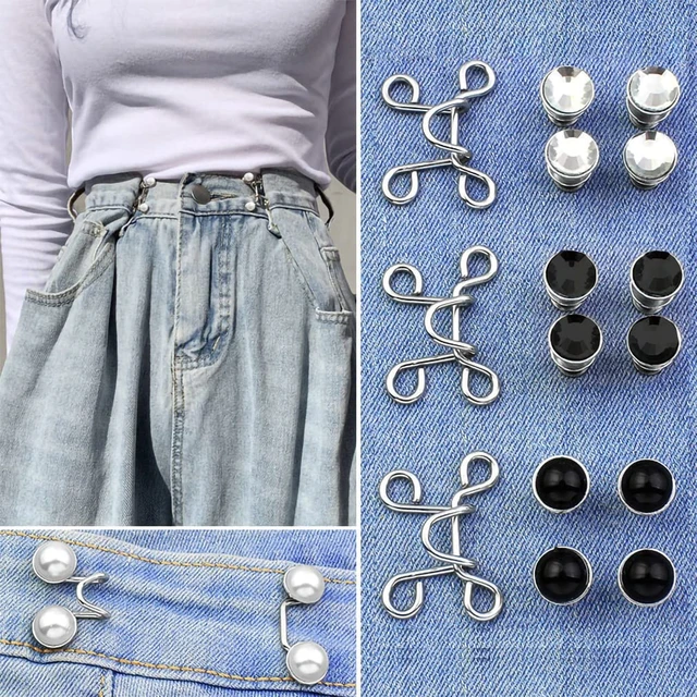 Épingles de pantalon amovibles en métal, boutons de jeans, boutons réglables,  clips de taille, boucles de vêtements, outils de couture gratuits, 3  ensembles - AliExpress