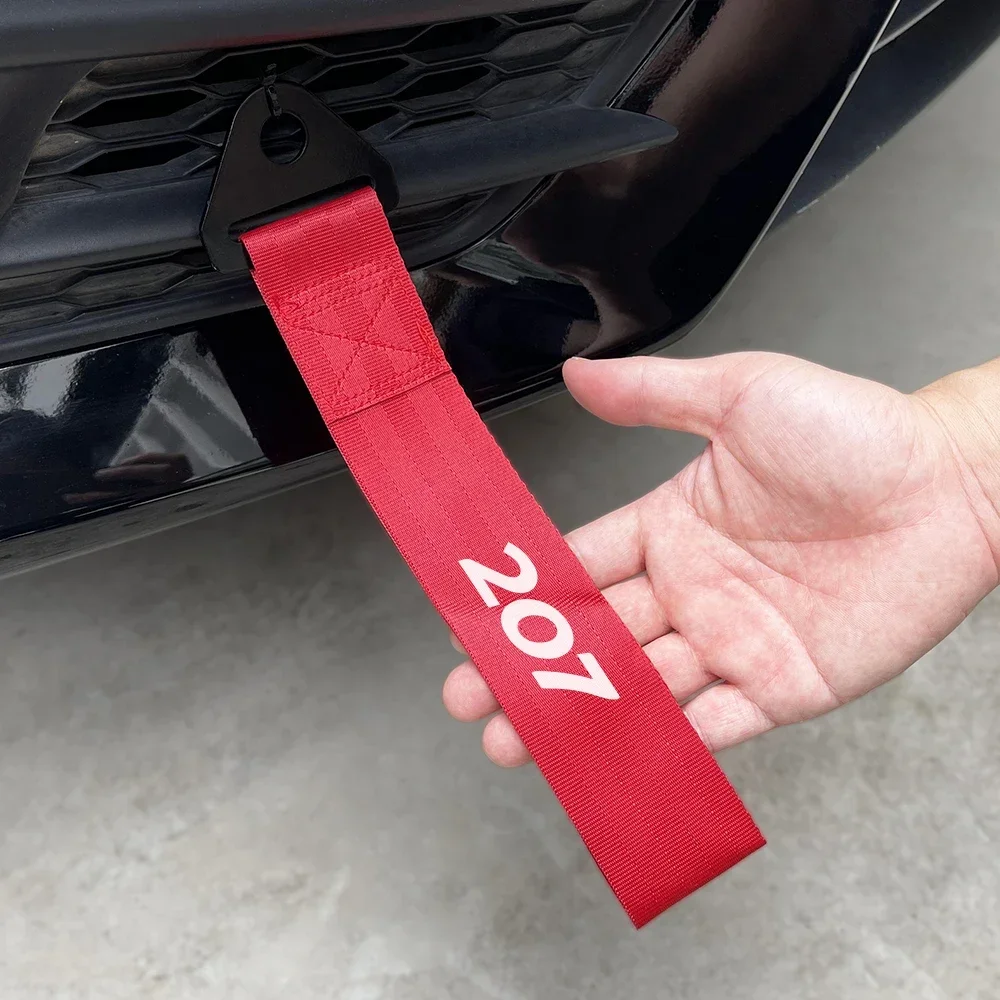 Car Tow Rope Strap Accessories For Peugeot 206 207 208 301 307 308 T9 406 407 408 508 2008 3008 5008 108 RCZ 607 4008 Rifter 107 nylon tow strap car tow strap car accessories strap