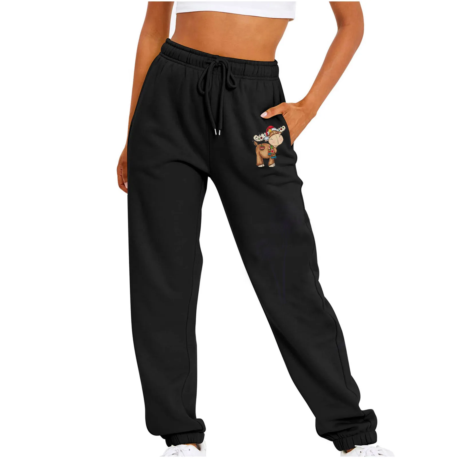 

Women Joggers Autumn Halloween Pumpkin Milk Tea Print Sports Wide Leg Sweatpants Y2k Beamed Feet With Elastic Waist Cargo Pants