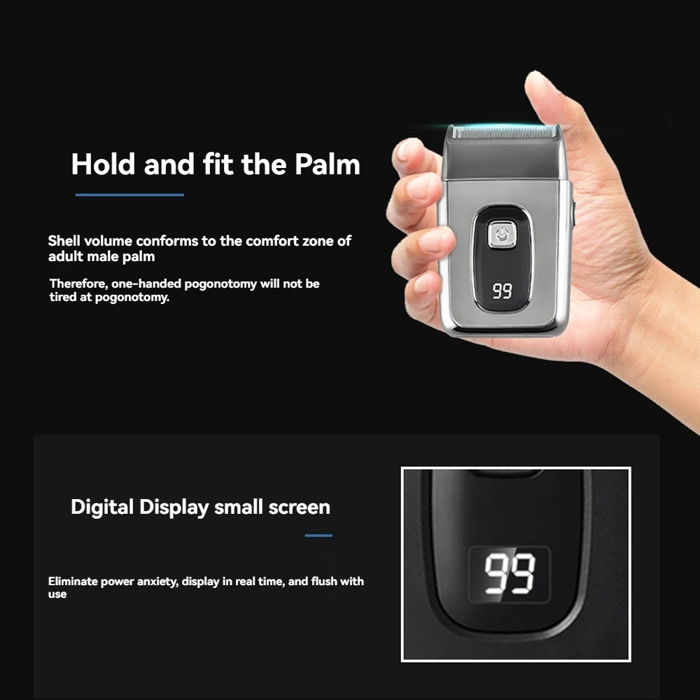 New reciprocating men’s electric razor mini portable razor travel charging with digital razor father boyfriend birthday present BEST SELLERS