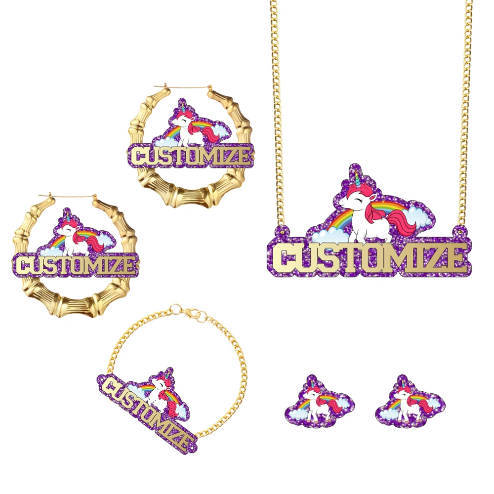 

Индивидуальное название, серьги, набор украшений, подарок, индивидуальный браслет, мультяшное животное, фото, индивидуальный подарок на день рождения