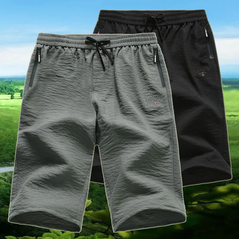Summer Casual Shorts Men Fashion Style Man  Bermuda Beach  Breathable Solid Boardshorts  Sweatpants 5XL X79