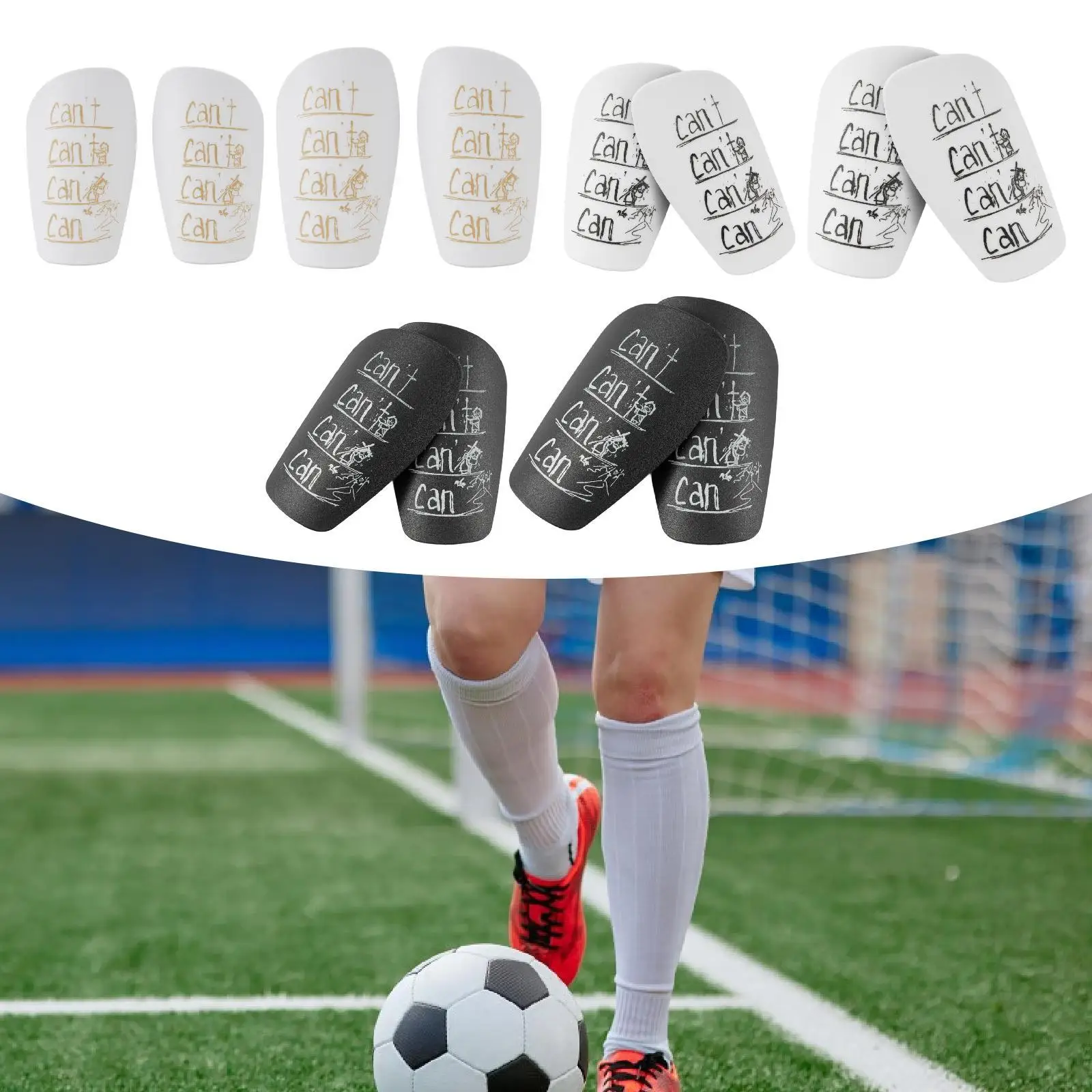 Mini Soccer Shin Guards Portable for All Ages Soccer Game Outdoor Sports Shock Absorbing Shin Protection Football Pads