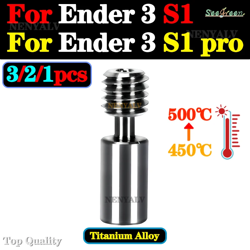 Per Gola In Lega Di Titanio Smooth 1.75Mm Heat Break Per Creality Ender 3 S1 Ender-3 S1 Pro Cr10 Smart Pro Per Estrusore Sprite