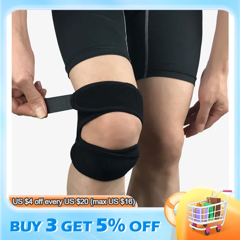 

1PCS Double Patella Breathable Flexible Knee Brace Strap Support Pad Help Reduce Pain Soreness Fitness Exercise Pressure