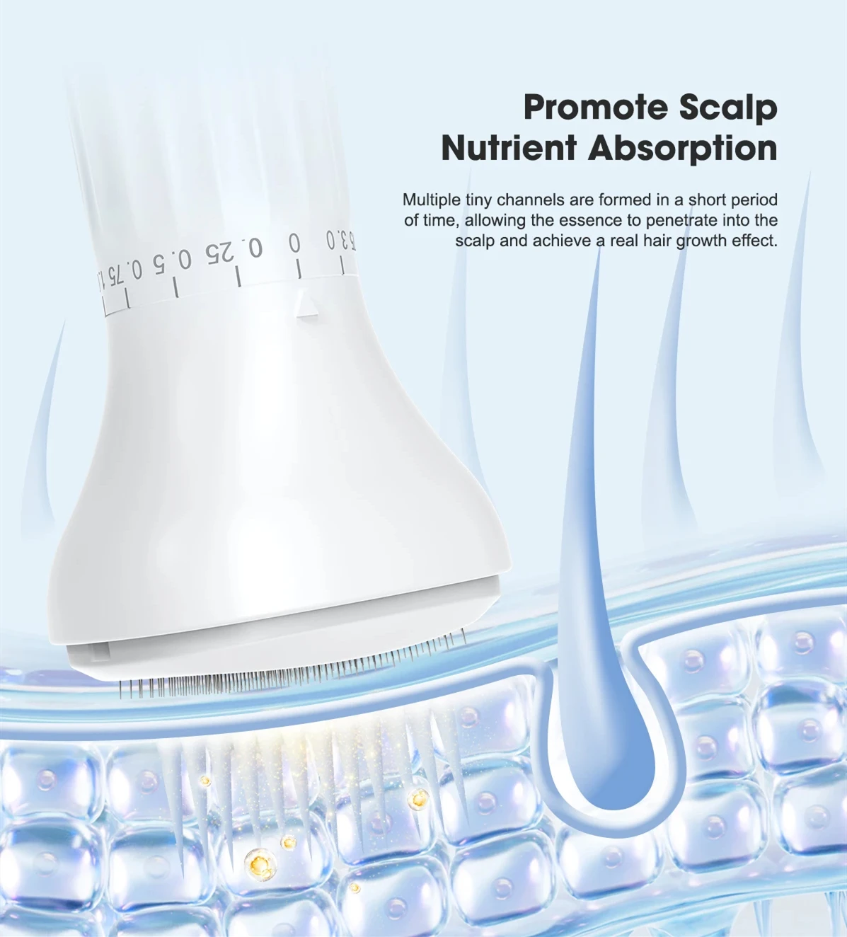Neuer S2 140 Nadel-Derma-Stempel mit einstellbarer Länge, Serum-Applikator, Derma-Stempel für Mikroneedling, Haarwuchs und Hautpflege – Detail 8