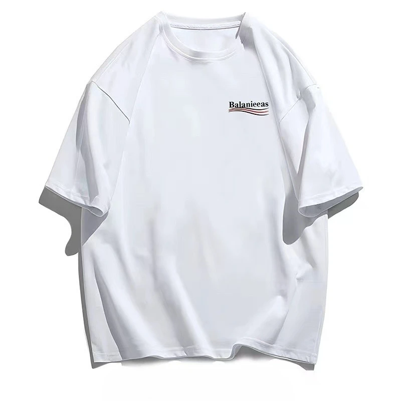 Nuove magliette americane da uomo e da donna con stile personalizzato e alla moda, girocollo ampio e casual, maniche corte per coppie - immagine 3