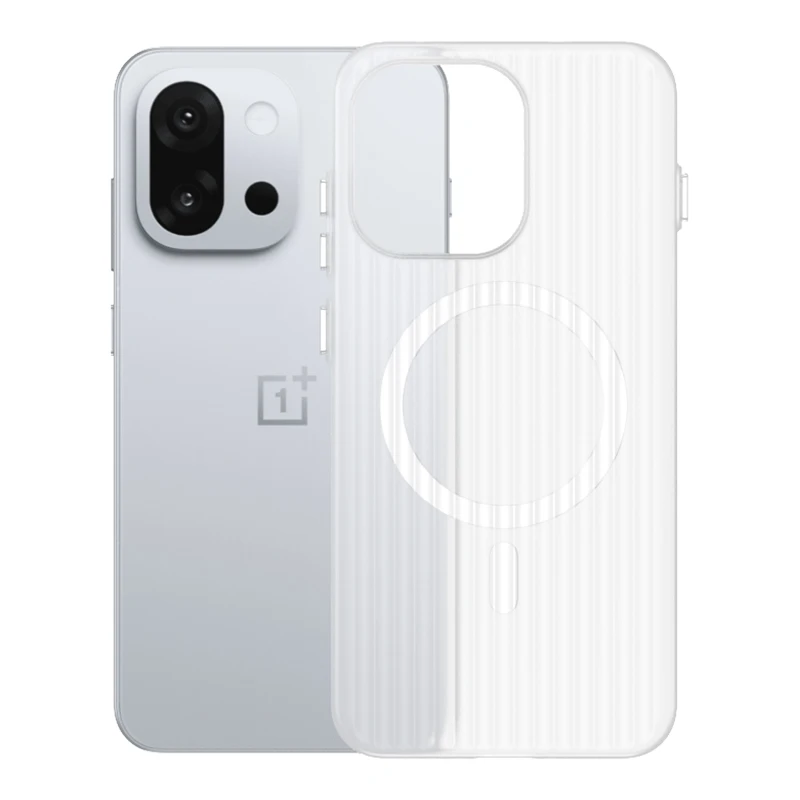 Corrugated Matte Transparent Hard PC Magnetic Anti-Drop Phone Case