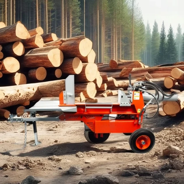 เครื่องผ่าฟืนไฮดรอลิกแบบแยกส่วนอย่างรวดเร็ว รุ่นสั่งทำพิเศษ กำลัง 25 ตัน เครื่องยนต์ดีเซลขนาดเล็ก 7 แรงม้า 1