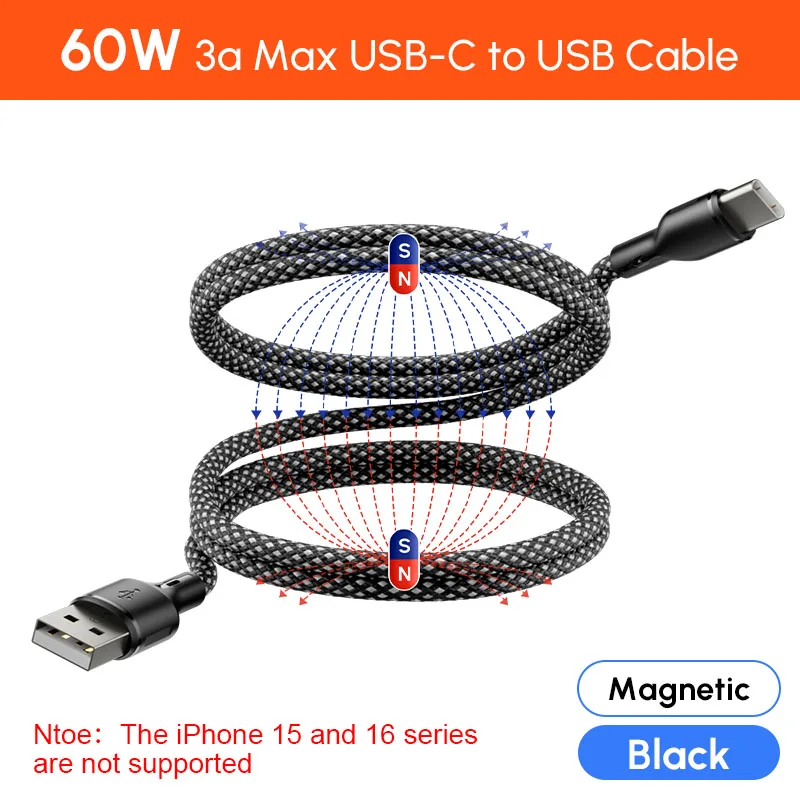 ตัวเลือกสินค้า สายชาร์จแม่เหล็ก USB-C ชาร์จเร็ว 27W สำหรับ iPhone & Samsung