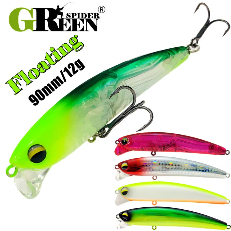 GREENSPIDER 90mm 12g Tungsten Weight System Top Fishing Lures Minnow