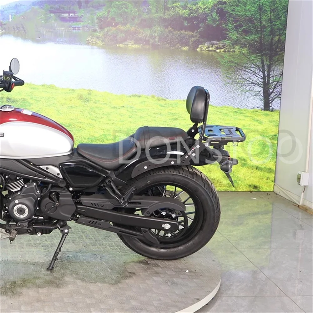 Portapacchi Posteriore Con Schienale Per CFMOTO CLC450 | Accessorio Moto In Acciaio, Robusto E Decorativo