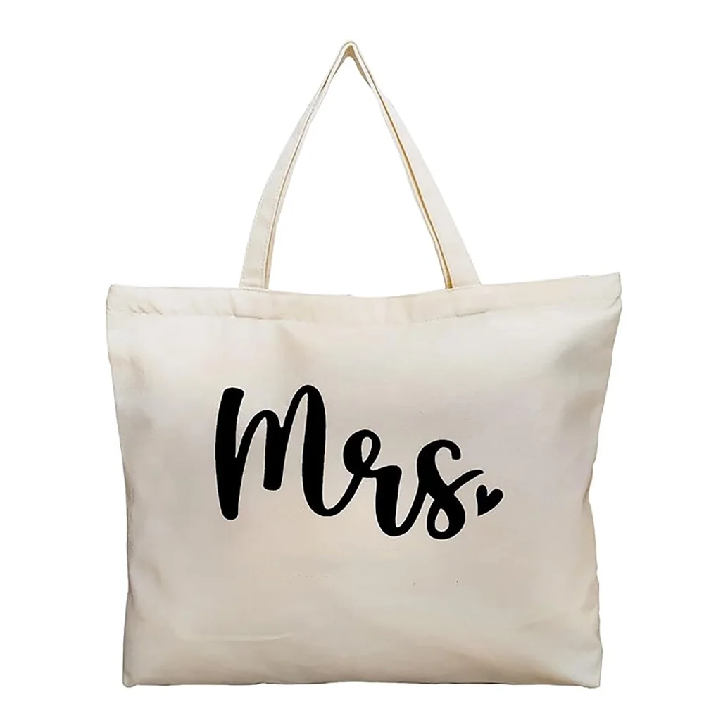 Borsa in tela Mrs Sposa per essere Bridal Shower spiaggia Matrimonio fidanzamento Viaggio in luna di miele Gallina di addio al nubilato Decorazione regalo regalo