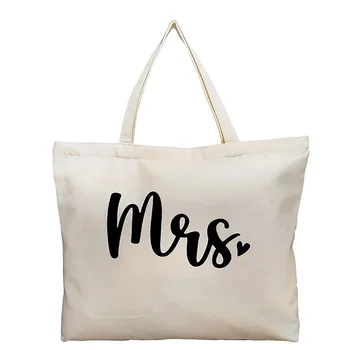 Borsa in tela Mrs Sposa per essere Bridal Shower spiaggia Matrimonio fidanzamento Viaggio in luna di miele Gallina di addio al nubilato Decorazione regalo regalo