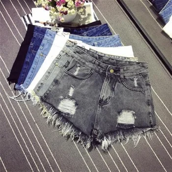 A-Line Sexy Hot Girl Denim Shorts Fashion Women Hollow Out Pocket High Waist Short Jeans Casual Streetwear Y2K Vintage Trousers 1