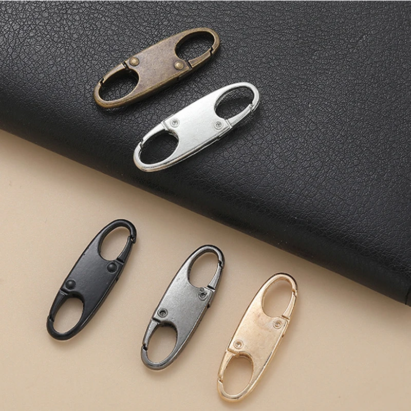 Zipper Heads Zipper Accessories 2pcs Detachable Zipper Head Spring Buckle Double-Ended Movable Port S-Shaped Adjustable Buckle Keychain Luggage Clothing Zipper