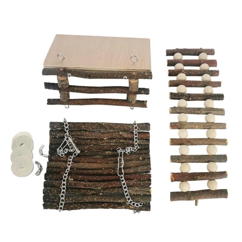 

Hamster Climbing Toy for Cage Small Animal Wooden Swing Platform Dropship