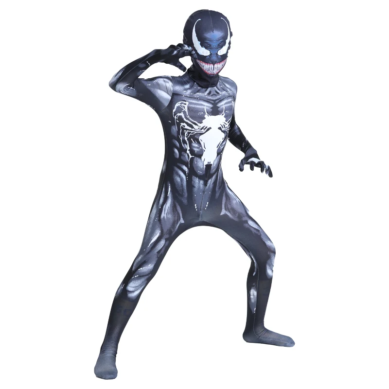 Children's cosplay costume Costume Cosplay New Venom 2 Red Venom Jumpsuit Tights SpiderMan Hero Costume Halloween costume 3