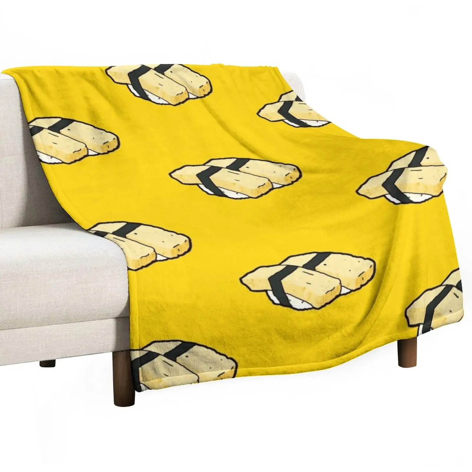

Pattern of Tamago sushi Japanese egg omlette food Throw Blanket Blanket For Baby Plaid