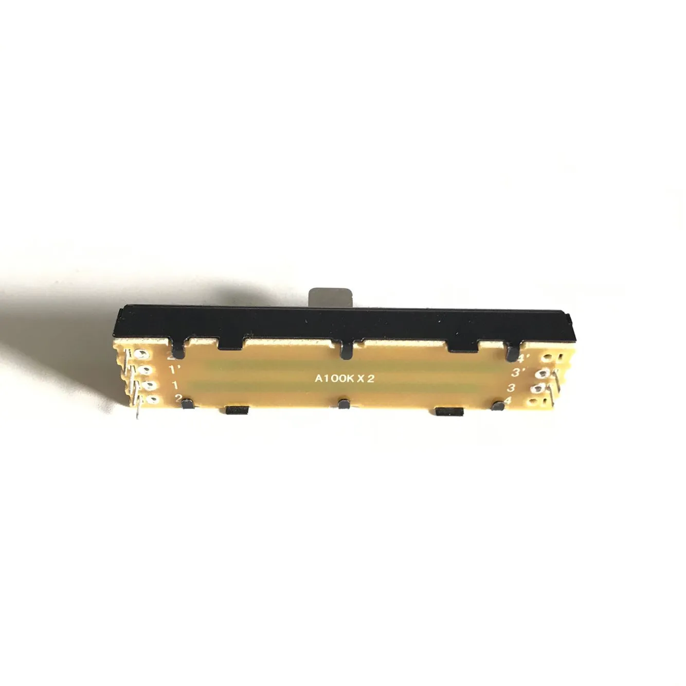4PCS 72MM Straight Sliding Potentiometer Fader Track Type A100K A100Kx2 Handle Length 10MM Handle wide 8MM