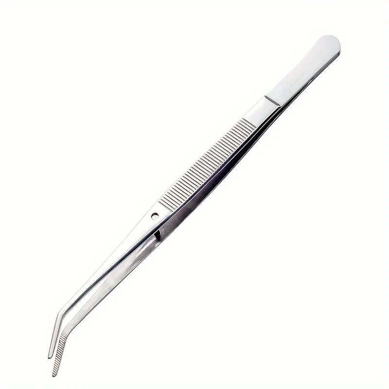 1pcs / 2pcs Stainless Steel Multi-Purpose Tweezers - Perfect For Nail Art, Dental Crystals & Cotton Picking 5