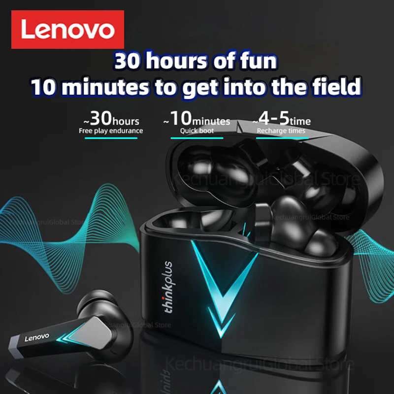 Original Lenovo Lp6 Tws Gaming Earbuds Noice Cancelamento sem Fio Fone de Ouvido Alta Fidelidade Música Bluetooth Fones com Modo Duplo Fone - Image 4